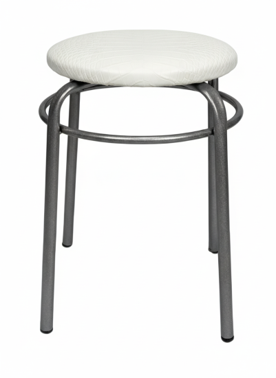 Табурет "Люкс" с кольцом к/з бел.крокодил н.хром