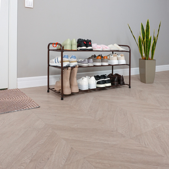 Подставка для обуви "Альфа 33" (Коричневый) (3-х полочная,80см)