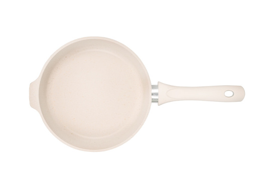 Сковорода глубокая 220мм с ручкой,антипригарное покрытие, линия "Грация" (белый/золото) сгбз220а