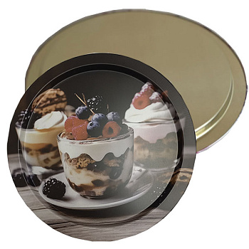 Поднос сервировочный жестяной "Десерт" 310*310*17мм ID10097