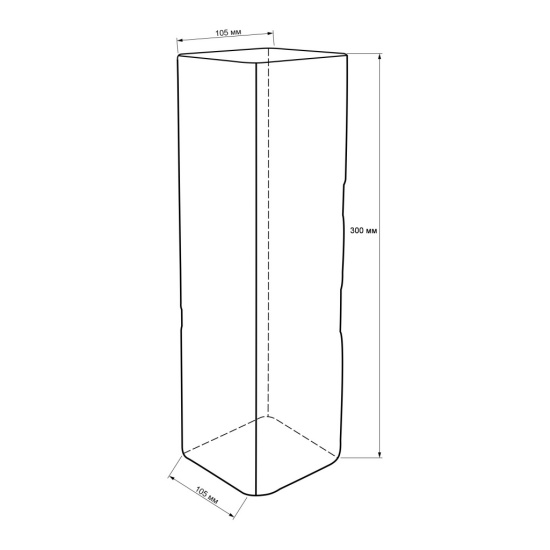 Ваза "Квадро" большая 105мм*105мм h-350мм 1904-Н5 "Олива" 