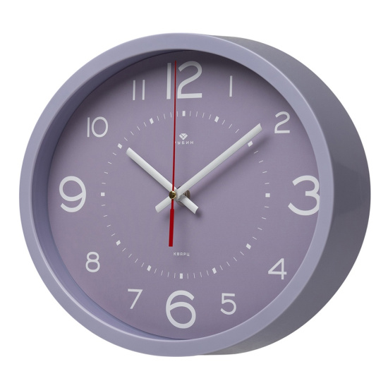 2720-121 (10) Часы настенные овал 22,5х29см, корпус сиреневый "Классика" Рубин