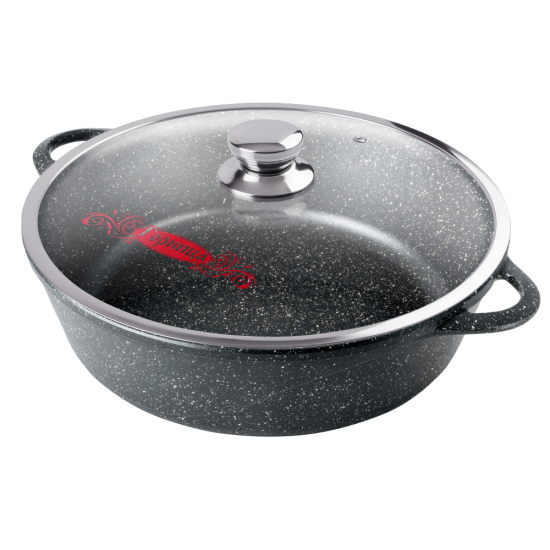 Жаровня 5,5л 320/95 Гранит с крышкой ж7132аг