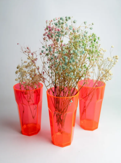 Стакан 350мл большой оранжевый флюр