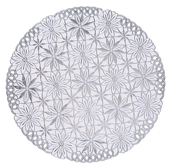 Салфетка Grace Лейс 38*38 LO-1005B СЕРЕБРО круг,,