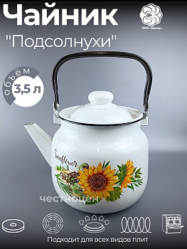 Чайник для плиты 3,5л 01-2713/4 Подсолнухи
