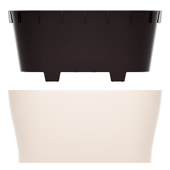 Горшок цветочный "Лея" 4л овальный двойной (с автополивом) (бежевый) М8590