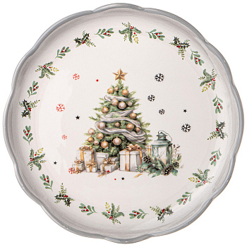 ТАРЕЛКА ОБЕДЕННАЯ AGNESS “С НОВЫМ ГОДОМ!" 24,5*2,5 СМ 358-2264