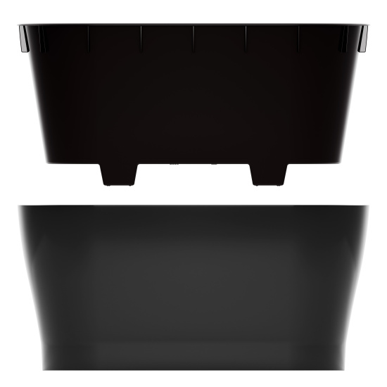 Горшок цветочный "Лея" 4л овальный двойной (с автополивом) (графитовый) М8898