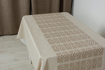 Клеенка Алегра, 137 см, Лён и кружево