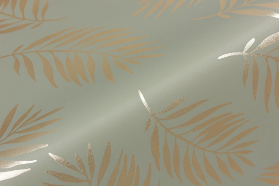 Клеенка 137см Аурум Софт FJ83029-6 Листья папоротника (олива)