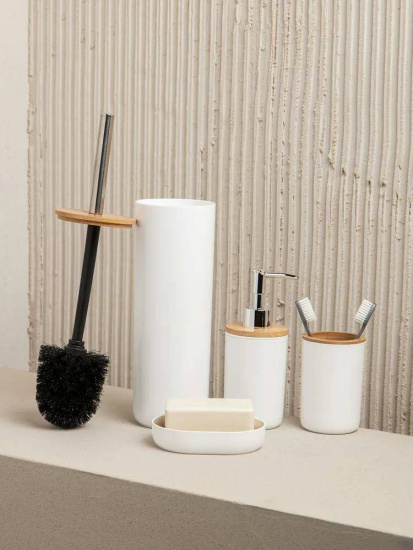 Набор аксессуаров для ванной комнаты "Бамбук" (белый) М8167