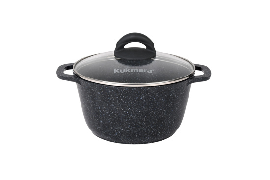 Кастрюля 2,5л со стеклянной крышкой, АП линия "Granit" (black) кгч25а  Кастрюля 2,5л со стеклянной крышкой, АП линия "Granit" (black) кгч25а