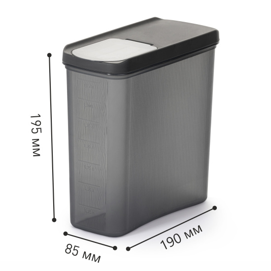 Емкость для сыпучих продуктов "Лайн" 2л (графитовый) М9006