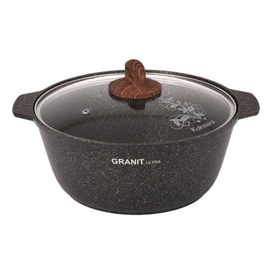 Кастрюля-жаровня 4,0л со стекл.крышкой АП "Granit ultra" (original) жго41а