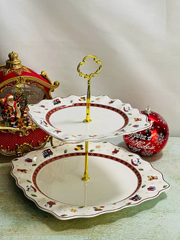 Двухъярусная этажерка НОВЫЙ ГОД в под.уп. 105-620