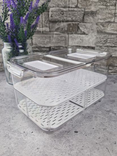 Ящик для хранения с крышкой 2,8л 23,3*14,7*12,2см ПЭТ OLS-DM-50