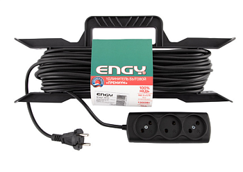 Удлинитель на раме ENGY, "Премиум", 15м/3роз (ПВС 2х0,75) 186734