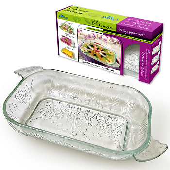 Блюдо шубница 300*160*50 РАКУШКА, стекло 103-401