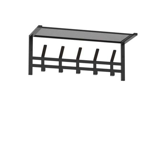 Вешалка с полкой "Торонто 21", hanger with shelf (Черный) ВСПТ21  Ч