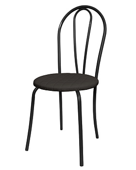 Стул "Капля" к\з стег.Черный н.черный