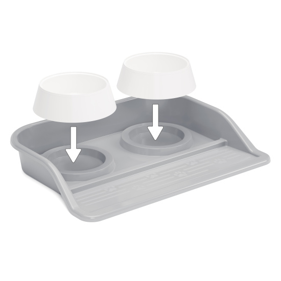 Набор ALTA c двумя мисками 0,3л для животных (на подставке)(серый) М8629