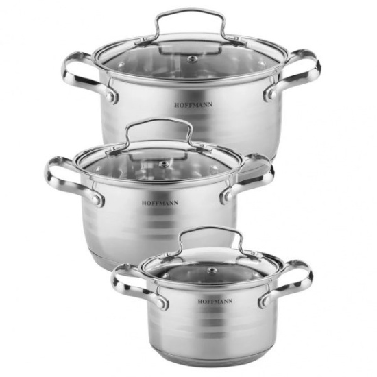 Набор кастрюль нержавеющая сталь, капс. дно 6 предм. НМ 5104