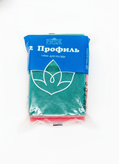 Губка бытовая с чистящим слоем 2 шт "Профиль-2" гх028 (уп.40шт)