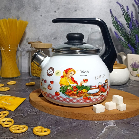 Чайник для плиты 2,0л 4с210я Хозяюшка белосн.  Чайник для плиты 2,0л 4с210я Хозяюшка белосн.