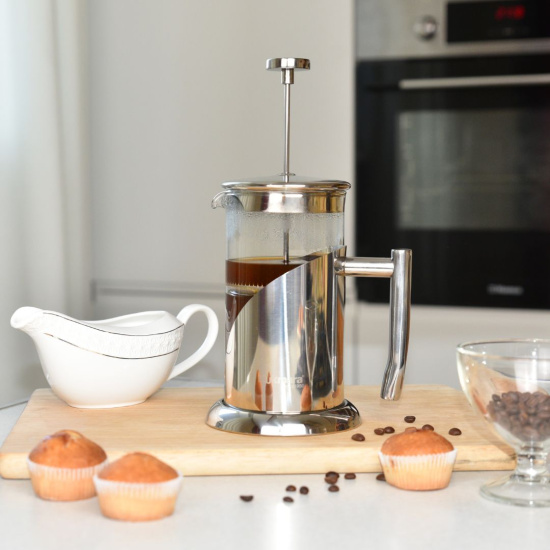 Френч-пресс комбинированный (нерж/стекло), 1000мл ФП-02 Френч-пресс комбинированный (нерж/стекло), 1000мл ФП-02