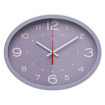 2720-121 (10) Часы настенные овал 22,5х29см, корпус сиреневый "Классика" Рубин