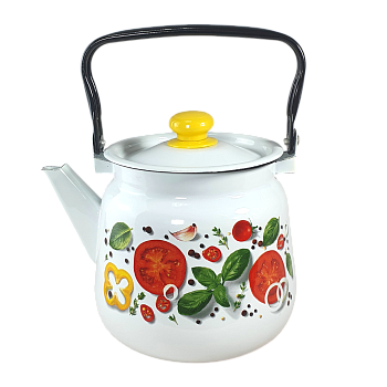 Чайник для плиты 3,5 л сфер. Каприче, белый, с кнопкой С2716.3*118 Чайник для плиты 3,5 л сфер. Каприче, белый, с кнопкой С2716.3*118