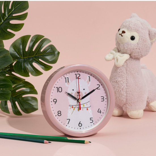 В4-053 Будильник кварц d=15см, корпус розовый "Альпака", Рубин