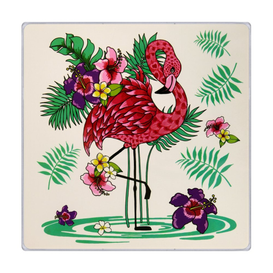 Доска разделочная+ подставка под горячее Фламинго 18*18см 48-14