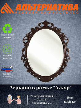 Зеркало в рамке "Ажур" (585х470мм)(тёмно коричневый) М4520 Зеркало в рамке "Ажур" (585х470мм)(тёмно коричневый) М4520