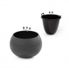 Кашпо "Жемчужина" подвесное 4л (графитовый) М8918