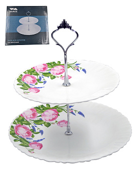 Ваза для фруктов 2-х ярусная Lavenir "Розмари" 19/24 см LXP2AT A9-21015 стелкокерамика 99265