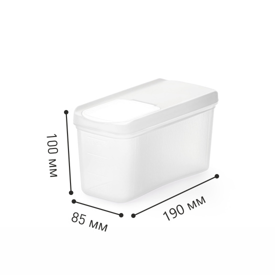 Емкость для сыпучих продуктов "Лайн" 1л (белый) М9001 Емкость для сыпучих продуктов "Лайн" 1л (белый) М9001