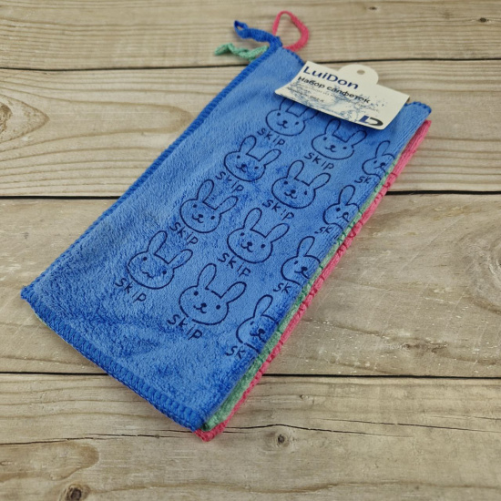 Набор салфеток с рисунком из микрофибры LuiDon 3шт., 25*25см OLS-862-5 (10066)