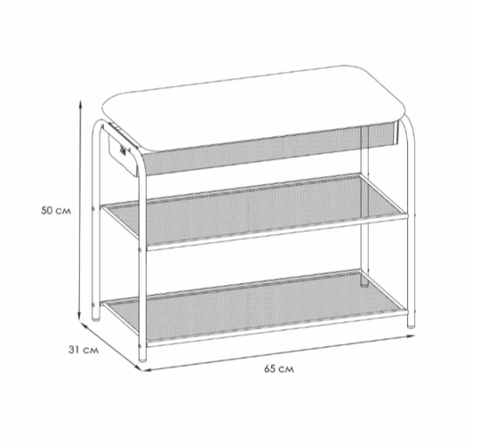 Подставка для обуви "Гранада 23В_НБК" с сиденьем и ящиком нубук (Графит) 