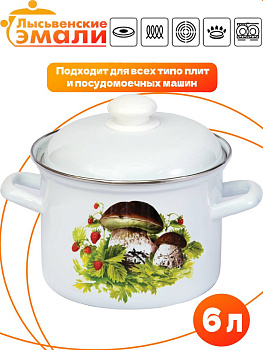 Кастрюля 6,0л С-1618АП2/4 "Грибная поляна"