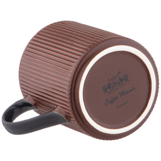 КРУЖКА КОФЕЙНОГО ЦВЕТА С ЗОЛОТОЙ ДЕТАЛЬЮ 400 МЛ (КОР=36ШТ) 12,5*9,3*10СМ (756-414)