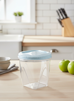 Банка с завинчивающейся крышкой "Тондо" 0,65л светло-голубая С285СГЛ