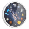 3027-056 (10) Часы настенные круг d=30см, корпус серебряный "Космос", Рубин