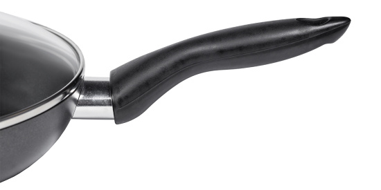 1832235 Сковорода 220мм 1ручка,стеклянная крышка, антипригарное покрытие рифл.дно (серия "Кумир")