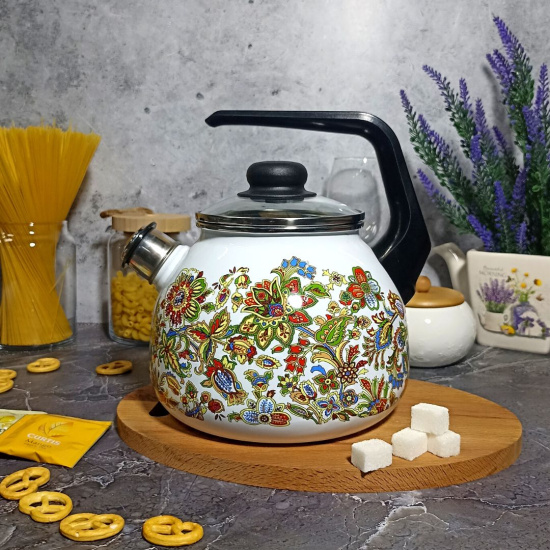 Чайник для плиты 3,0л 1Rc12 Imperio белосн. со св.   Чайник для плиты 3,0л 1Rc12 Imperio белосн. со св.