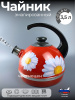 Чайник 3,5л.(конс.ручка)бордовый/ромашки(нерж. сталь) индивидуальная упаковка РT04/35/01/14 