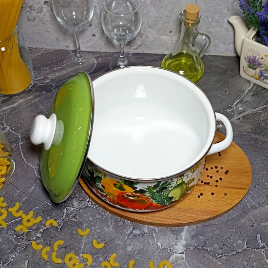 Кастрюля 4,0л конич. белосн. Европейская кухня 1с46я Кастрюля 4,0л конич. белосн. Европейская кухня 1с46я