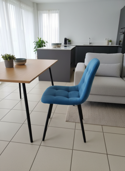 Стул "Джимми" велюр синий н.черные