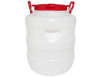 Бочка 40л.белая с широким горлом с гермет.кр